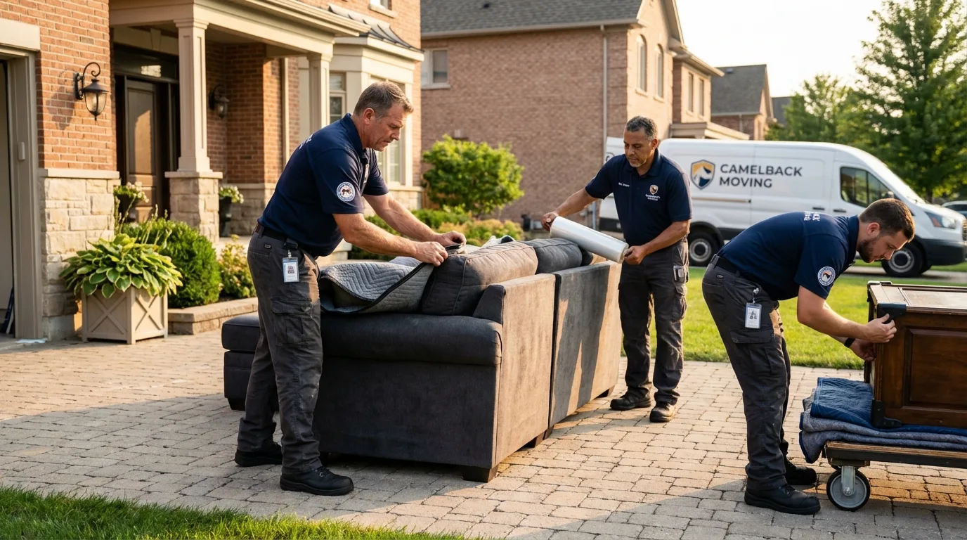 Large estate moving crew wrapping furniture in Womelsdorf, PA