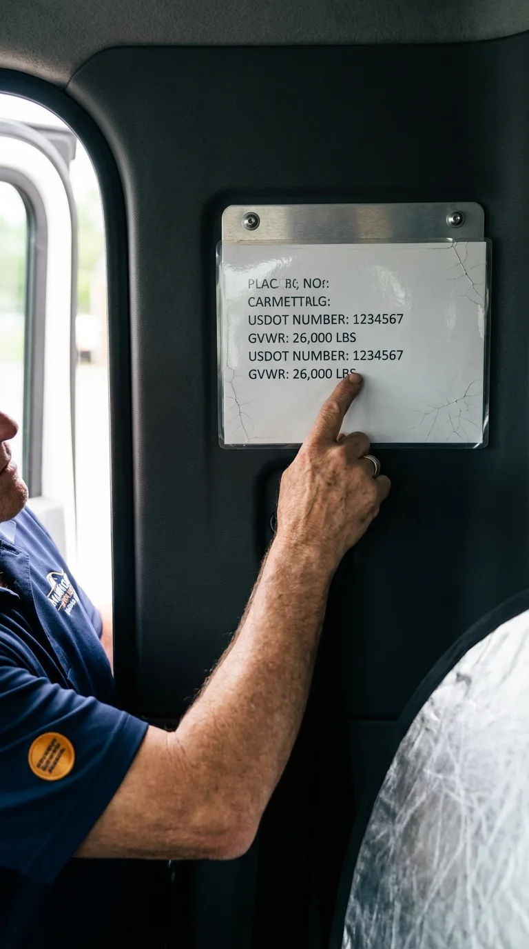 USDOT licensing placard verification in Womelsdorf